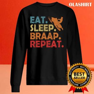 New Eat Sleep Braap Repeat Funny Snowmobiling Snowmobile Retro T shirt 2