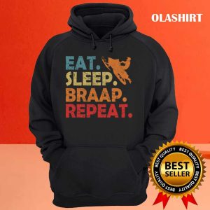 New Eat Sleep Braap Repeat Funny Snowmobiling Snowmobile Retro T shirt 3