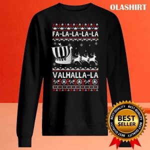 New Fa La La Valhalla Viking Ship Ugly Christmas Sweater T shirt 2