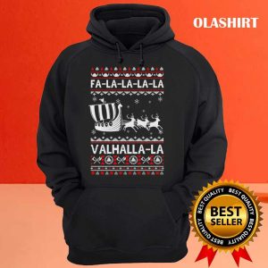 New Fa La La Valhalla Viking Ship Ugly Christmas Sweater T shirt 3