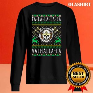 New Fa la la la Valhalla la Viking God Ugly Christmas T shirt 2