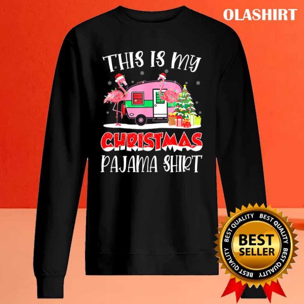 New Flamingo Camping Camper This Is My Christmas Pajama T-shirt