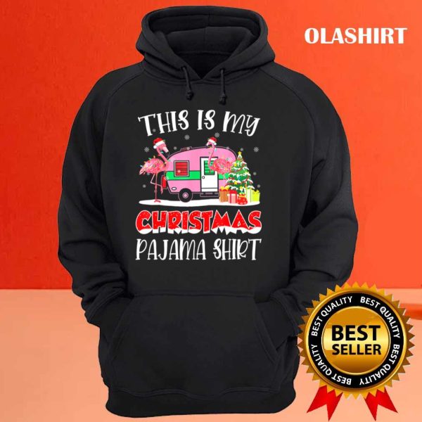 New Flamingo Camping Camper This Is My Christmas Pajama T-shirt