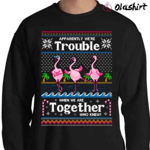 New Flamingo Ugly Christmas Canvas T-Shirt , Trending Shirt