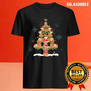 New Funny Sloth Christmas Tree Pajama Matching Costume T shirt 4