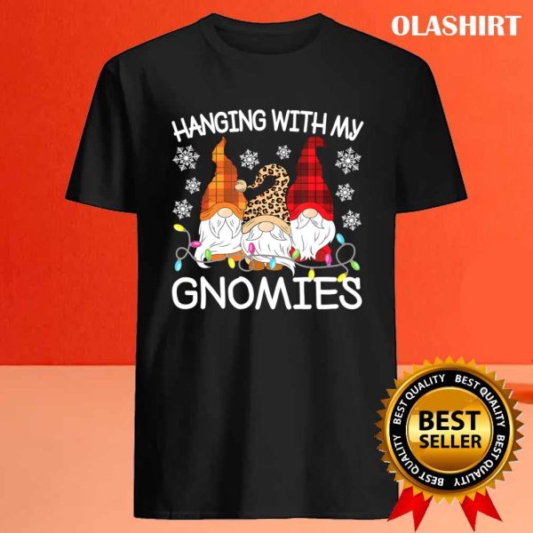 New Hanging With My Gnomies, Funny Christmas Gnome Xmas Pajama T-shirt