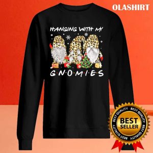 New Hanging With My Gnomies Leopard Print Gnomes Xmas Pajamas T shirt 2