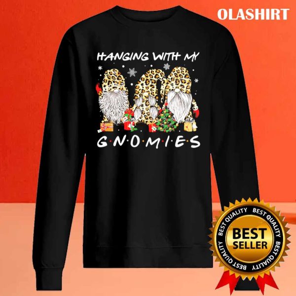 New Hanging With My Gnomies Leopard Print Gnomes Xmas Pajamas T-shirt