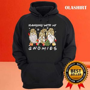 New Hanging With My Gnomies Leopard Print Gnomes Xmas Pajamas T shirt 3