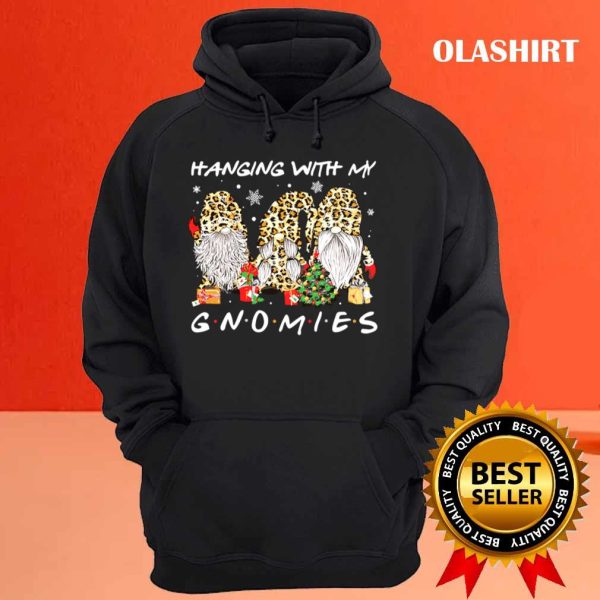 New Hanging With My Gnomies Leopard Print Gnomes Xmas Pajamas T-shirt