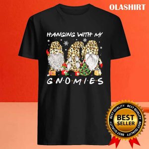 New Hanging With My Gnomies Leopard Print Gnomes Xmas Pajamas T shirt 4