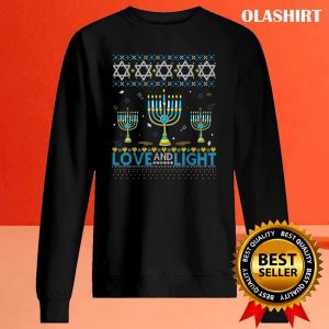 New Love And Light Hanukkah Ugly Sweater T shirt Trending Shirt 2