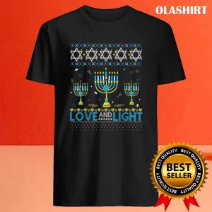 New Love And Light Hanukkah Ugly Sweater T shirt Trending Shirt 4