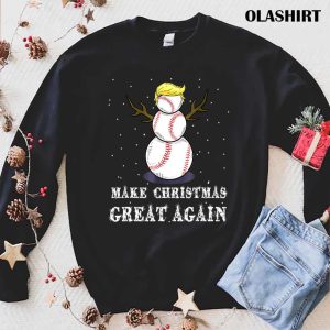 New Make Christmas Great Again Baseball Snowman Balls Snow T shirt 1