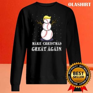 New Make Christmas Great Again Baseball Snowman Balls Snow T shirt 2