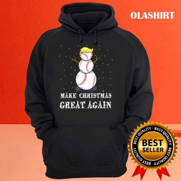 New Make Christmas Great Again Baseball Snowman Balls Snow T-shirt