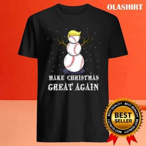 New Make Christmas Great Again Baseball Snowman Balls Snow T shirt 4