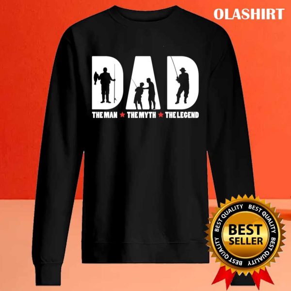 New Mens Dad The Man The Myth The Fishing Legend Design For Fisherman T-shirt