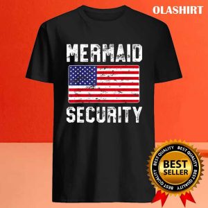 New Mermaid Security T shirt American Flag Beach Pool Party 4