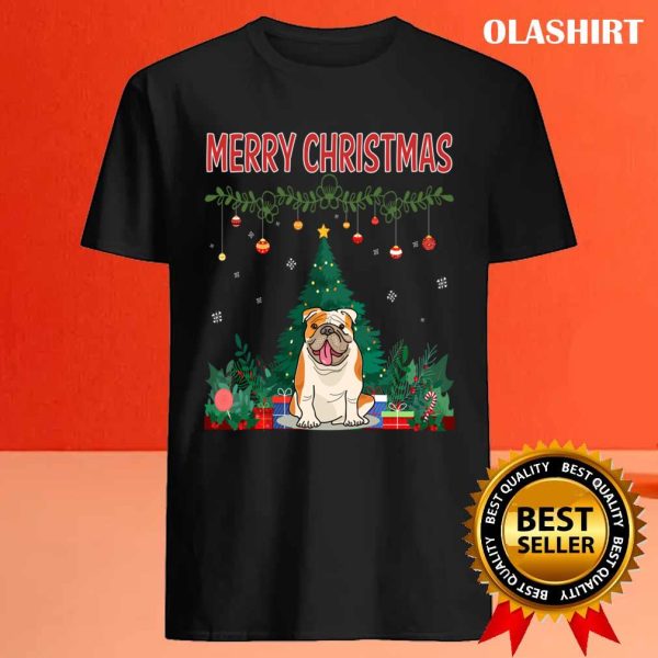 New Merry Christmas English Bulldog T-shirt , Trending Shirt