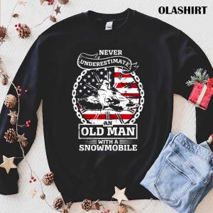 New Old Man Snowmobile Ride Snowmobiling Winter Sport Shirt 1