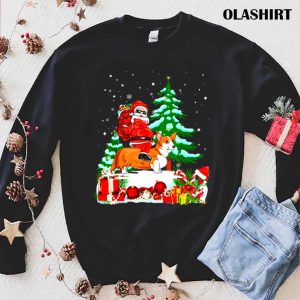 New Santa Riding Corgi Dog Theme Christmas Corgi T Shirt