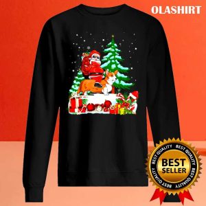 New Santa Riding Corgi Dog Theme Christmas Corgi T Shirt