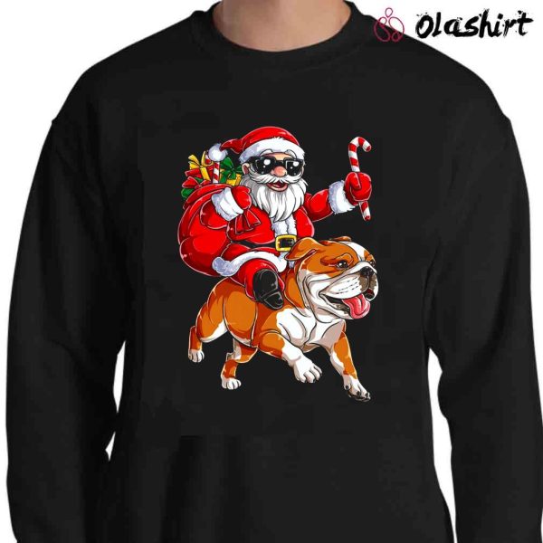 New Santa Riding English Bulldog Christmas Shirt, Xmas Gifts