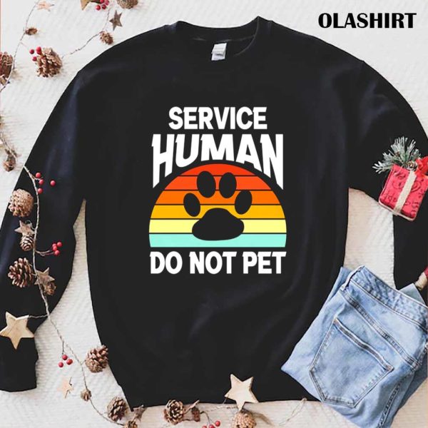 New Service Human Do Not Adopt Vintage Retro Sunset Dog Rescue Typography T-shirt