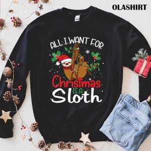 New Sloth Santa Christmas Pajamas Matching Family Funny Xmas T-shirt