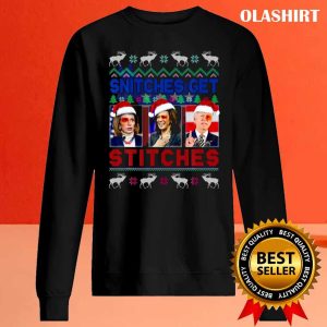 New Snitches Get Stitches Xmas Anti Biden T shirt 2