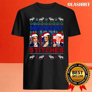 New Snitches Get Stitches Xmas Anti Biden T shirt 4