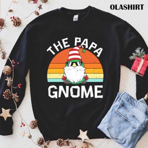 New The Papa Gnome Funny Retro Sunset Christmas Ugly Pajamas T-shirt