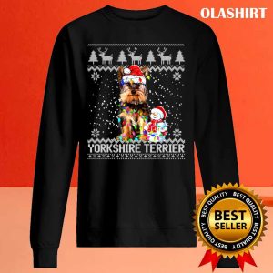 New Ugly Sweater Christmas Yorkshire Dog Head Xmas Yorkshire Dog T shirt 2