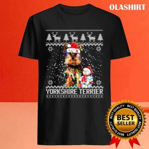 New Ugly Sweater Christmas Yorkshire Dog Head Xmas Yorkshire Dog T shirt 4