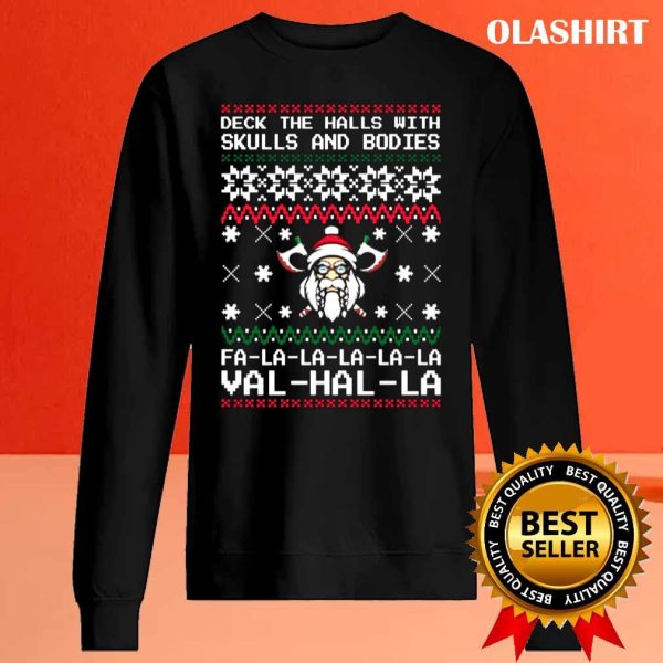 New Viking Ugly Christmas, Deck The Halls With Skulls