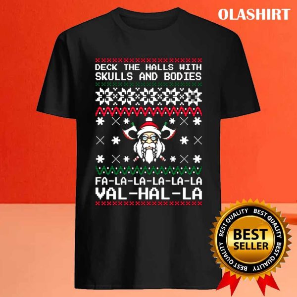 New Viking Ugly Christmas, Deck The Halls With Skulls