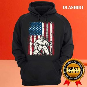 New Vintage Usa American Flag Ice Hockey Goalie Winter Sports T shirt 3