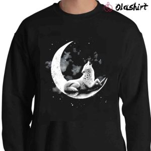 New Wolf Sit On The Moon Shirt Trending Shirt 1