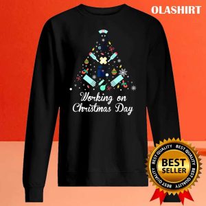 New Working On Christmas Day Nurse And Medical Gift T shirt 2