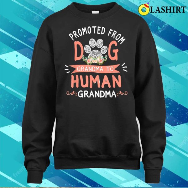 Nice Promoted F.rom Dog Grandma To H.uman Grandma Mother’s Day T-shirt