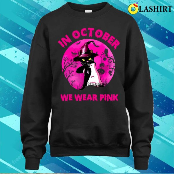 October Pink Cat Breast Cancer Awareness Shirt