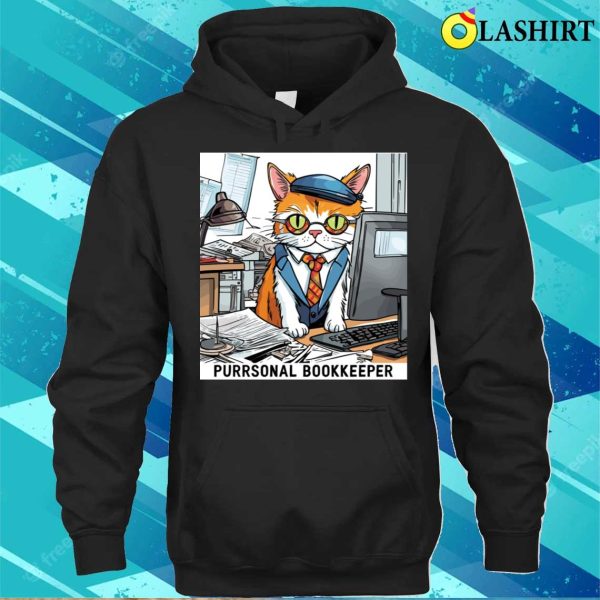 Office Cat T-shirt, Purrsonal Bookkeeper T-shirt