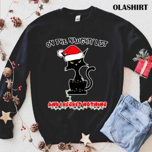 Official Black Cats On The Naughty List T shirt Trending Shirt 1