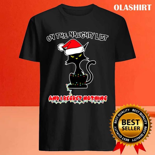 Official Black Cats On The Naughty List T-shirt , Trending Shirt