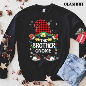 Official Brother Gnome Buffalo Plaid Matching Family Christmas Pajama T shirt 1