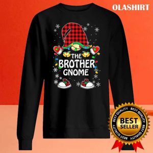 Official Brother Gnome Buffalo Plaid Matching Family Christmas Pajama T shirt 2