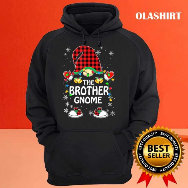 Official Brother Gnome Buffalo Plaid Matching Family Christmas Pajama T-shirt