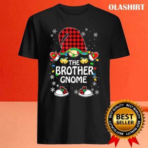 Official Brother Gnome Buffalo Plaid Matching Family Christmas Pajama T shirt 4