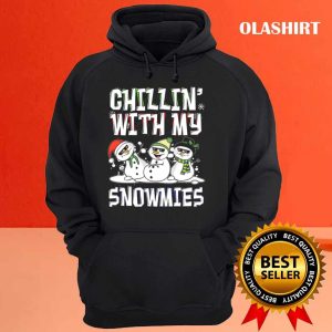 Official Chillin With My Snowmies Snowman Funny Ugly Christmas T shirt 3